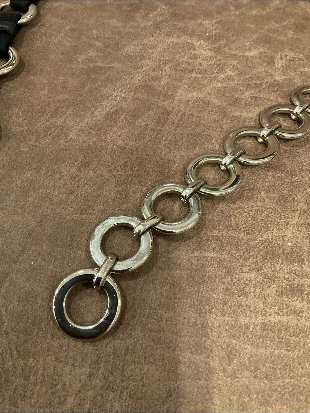 Black and Silver Chain Belt
